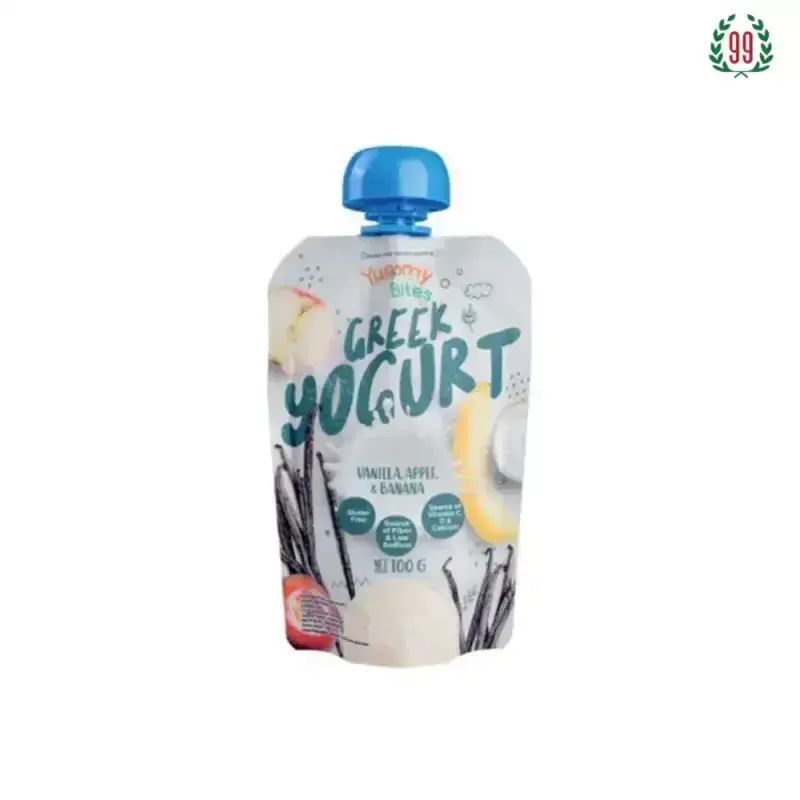 Pekanbaru Yummy Bites Greek Yoghurt Vanilla Apple&Banana 100G