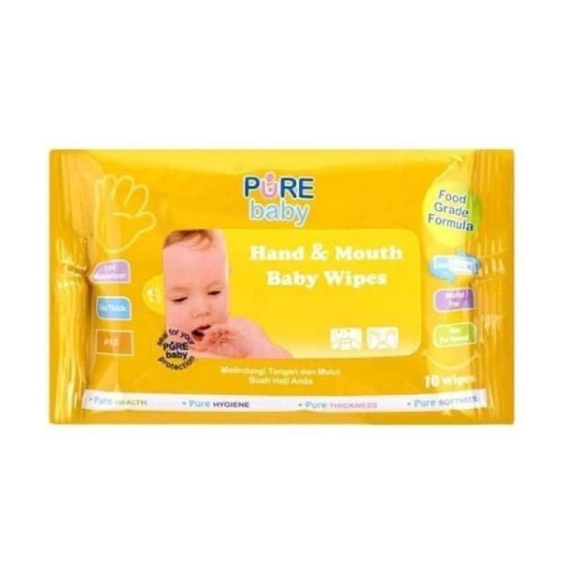 Pekanbaru Pure Bb Handmouth Baby Wipes 10'S Pch