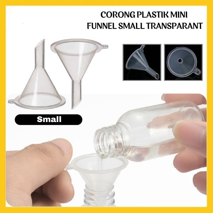 HR-Corong Mini Plastik Transparant Funnel Small Untuk Refill Parfume Oil / Corong Kecil Minyak Wangi Essential dan untuk minuman Serbaguna