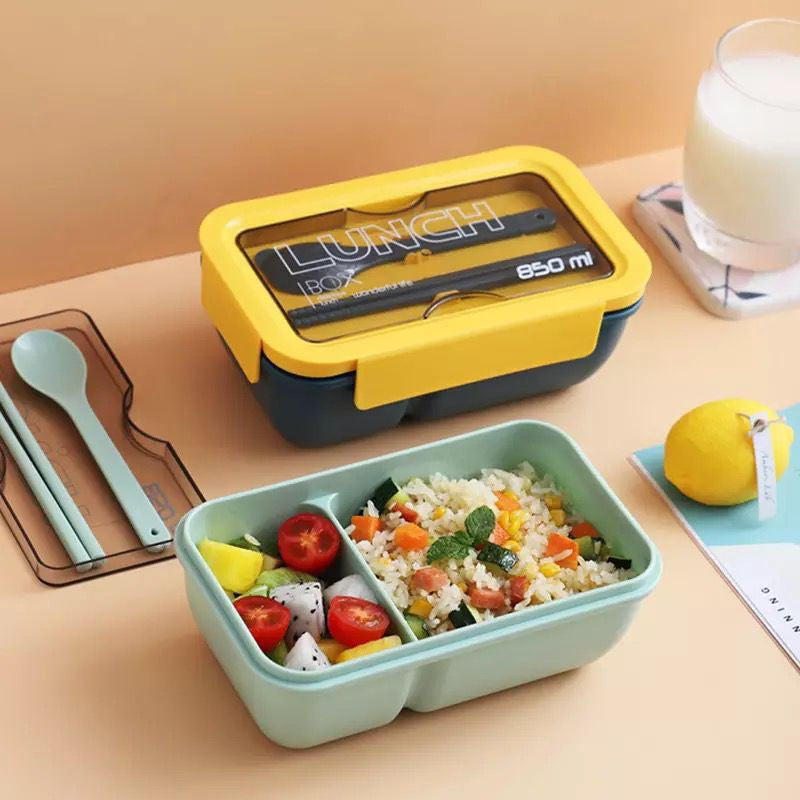 Lunch Box Bento Persegi panjang / Kotak Makan / Tempat Makan Model Persegi Panjang trasparan 1100 ML BPA FREE