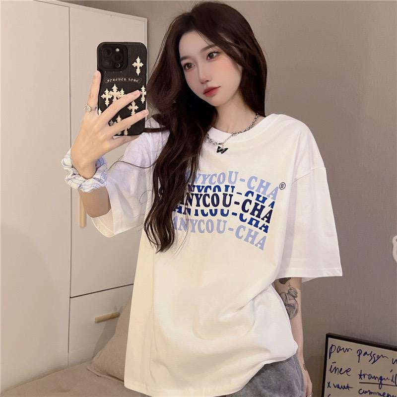 Kaos Oversize Korea Chanycou-Cha Simple Aesthetic Gradasi Biru Ungu Soft Bayangan Shadow T-shirt Couple Unisex Berkualitas Korean Style