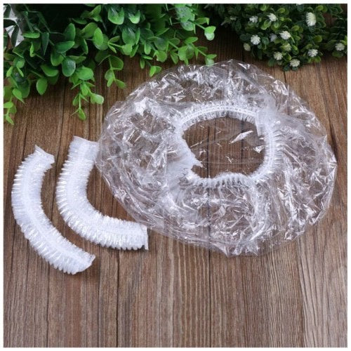 HR-PER 10 PCS PENUTUP RAMBUT KEPALA PLASTIK MANDI PELINDUNG CAT RAMBUT / HAIR CAP SHOWER NURSE CAP TRANSPARAN / PLASTIK PELINDUNG MAKANAN / PENUTUP KEPALA MANDI SHOWER CAP