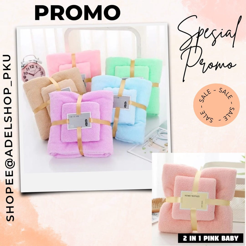 Handuk Set 2 in 1 Handuk Mandi Premium Super Serap/ Handuk Serap Air / Handuk Souvenir Pernikahan