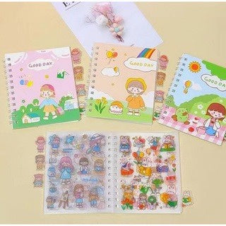 BUKU ALBUM STIKER MINI, Album Sticker Anak, Buku Sticker Anak, Kumpulan Sticker Lucu, Buku Sticker Semi Transparan, Accessoris Sticker
