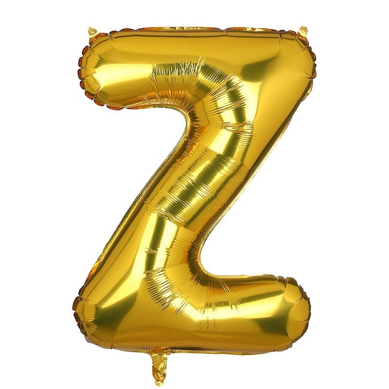 HR-BALON FOIL GOLD HURUF ±40cm Ballon Foil Abjad Alphabet Polos Balon Huruf Satuan ± 40 Cm Murah