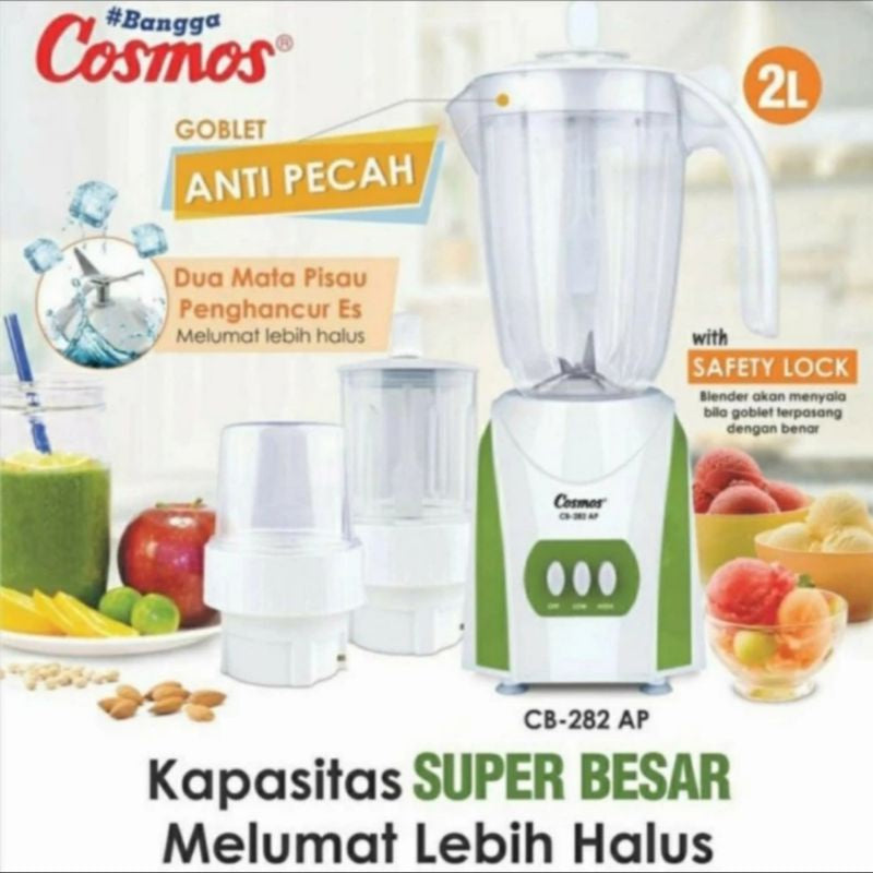 Pekanbaru Blender Cosmos Anti Pecah Cb-282 Ap / Cb 282Ap 2 Liter
