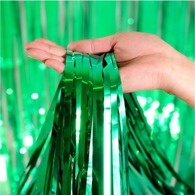 HR- TIRAI PESTA Ulang Tahun Tirai Rumbai Plastik Chrome Foil 100 x 200 Cm Foil Curtain Backdrop Curtain Selinger Metalik Import Murah