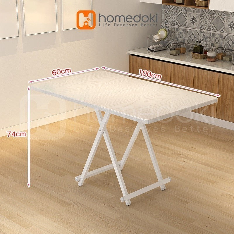 Pekanbaru Homedoki Meja Lipat Minimalis/ Meja Lipat Kayu / Meja Makan Portable / Meja Makan Lipat / Meja Lipat Portable