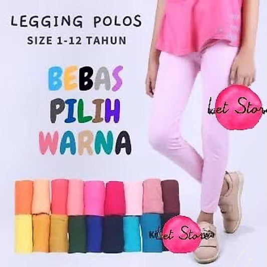 Pekanbaru Legging Anak Polos Spandek Usia 1-12 Tahun Murah | Lejing Anak Premium