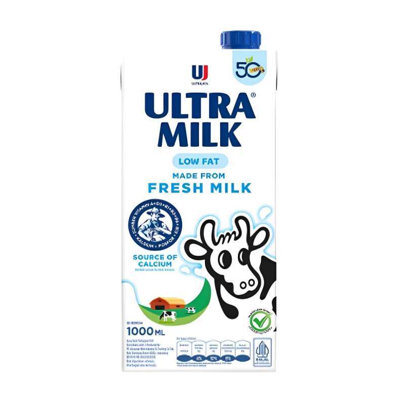 Pekanbaru Susu Ultra Slim Recap Low Fat Plain 1Lt Tta