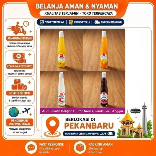 ABC Squash Delight Minuman Sirup Rasa Nanas, Anggur, Leci dan Jeruk Florida, Nenas, Grape, Orange