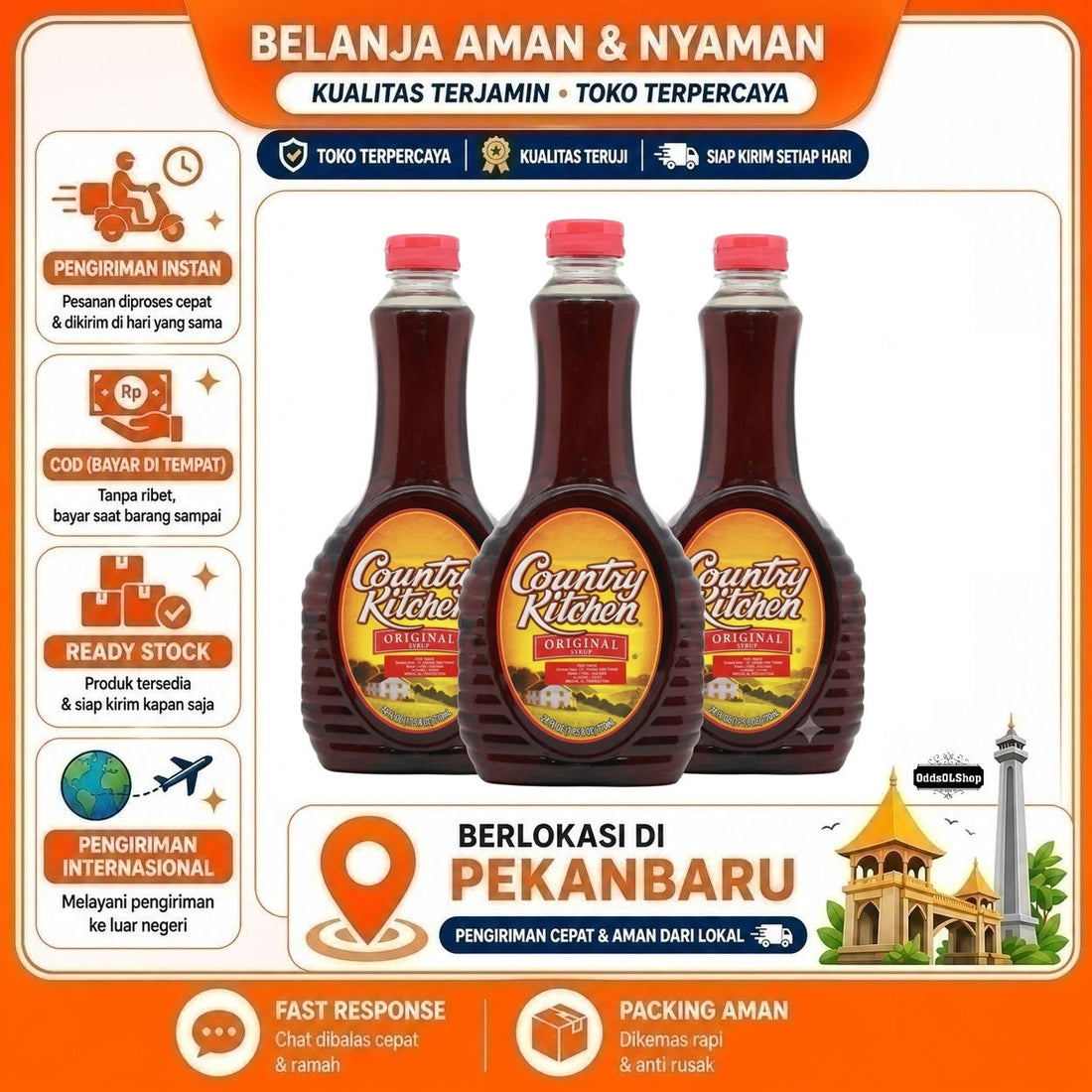 Country Kitchen Original Syrup 710ml, Sirup Maple, Bahan Minuman Olahan, Bahan Makanan Kue Pancake