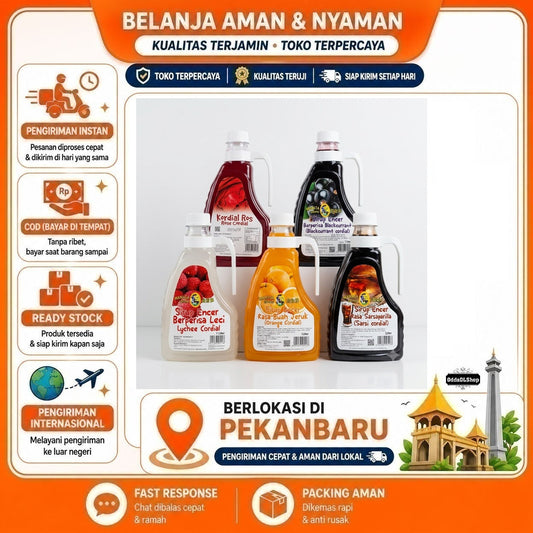 Mamata Brand Sirup Encer Rasa Jeruk, Sarsaparilla, Leci, Blackcurrant Cordial, Lychee, Sarsi 1 Liter