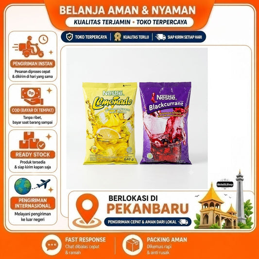 Nestle Minuman Serbuk Rasa Lemon dan Blackcurrant, Minuman Bubuk Instan, Powder Drink Lemonade, COD