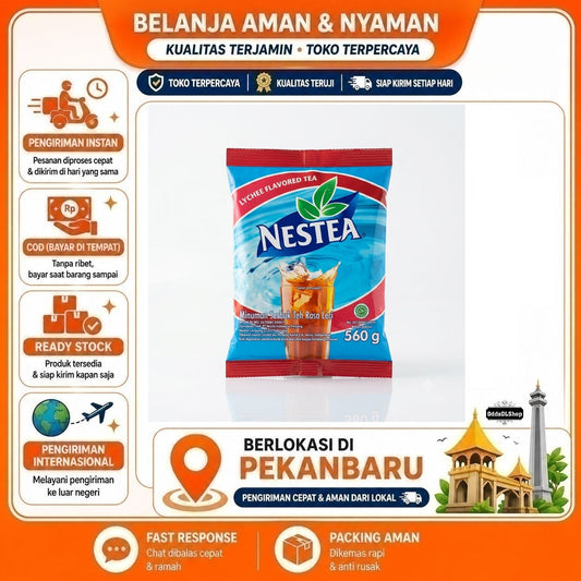 Nestea Lychee Flavored Tea 560 gr, Serbuk Teh Rasa Leci, Rasa Lembut dan Menenangkan, Bubuk Minum