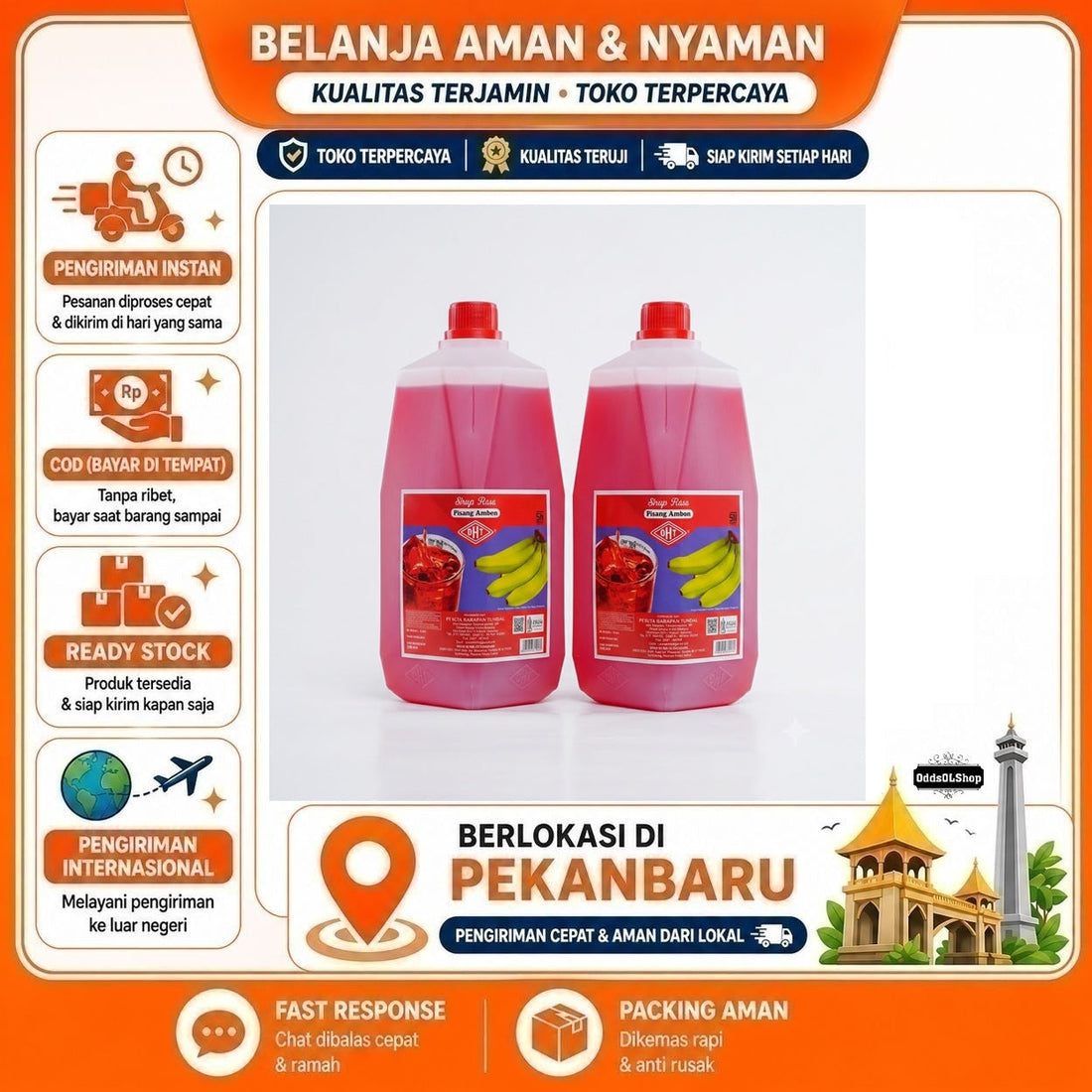 Syrup DHT Pisang Ambon 2 Liter - Aroma Pisang Ambon Khas, Cocok untuk Es Pisang Ijo, Minuman Segar