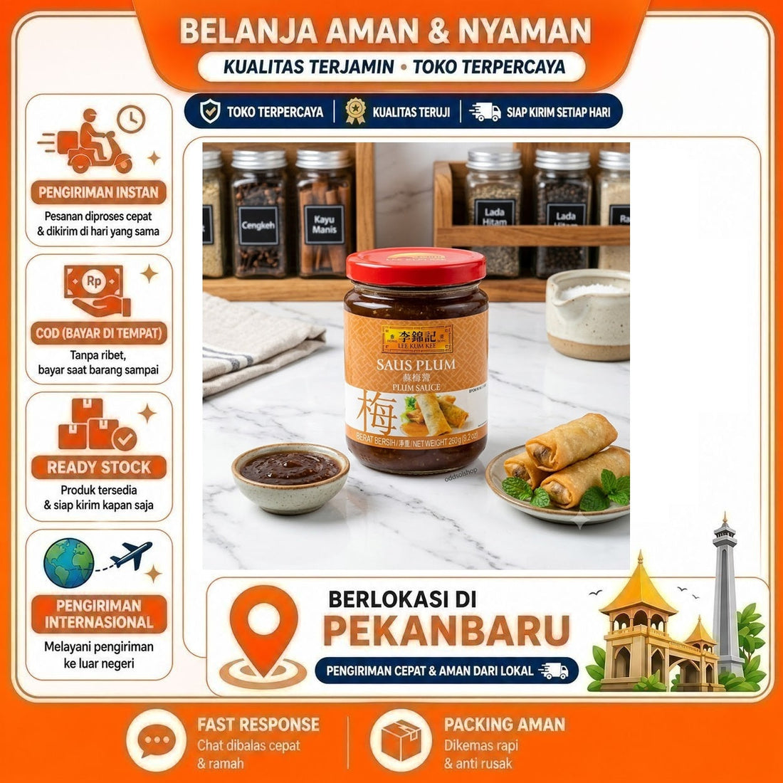 Lee Kum Kee Saus Plum 260 gr Sauce Saus Plum LKK 260g - Salad Dressing, Bumbu Masak, Dipping Sauce