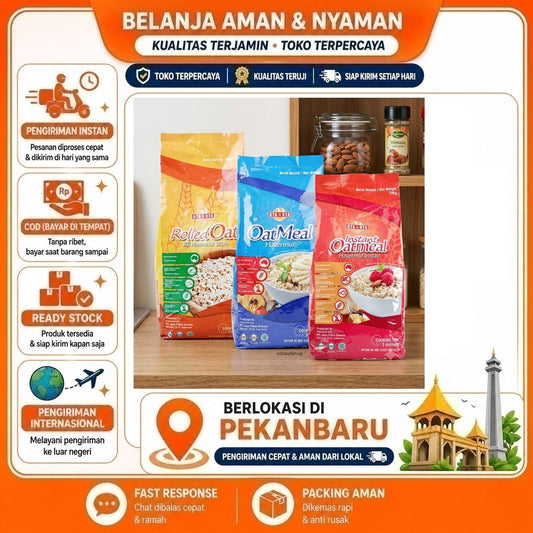 Ota & Ota Instant Oatmeal Havermut Instan 750 gr, Oatmeal Havermut, Rolled Oat Utuh, Tinggi Serat