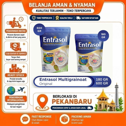 Entrasol Multigrain Oatmeal, Oat Multi-grain Siap Santap dengan Ekstrak Buah Zaitun 180 gr & 600 gr