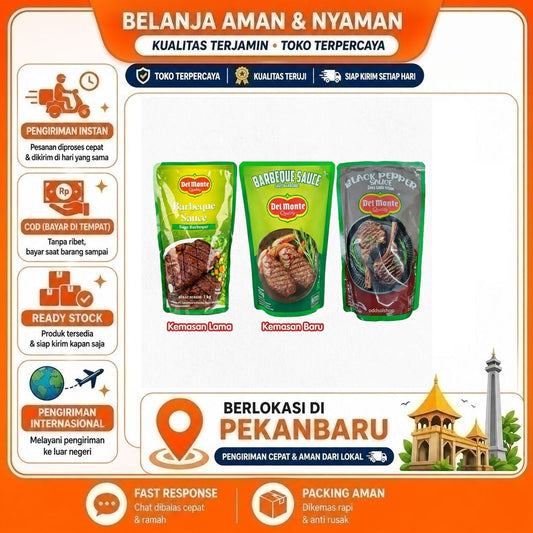 Del Monte Blackpepper Sauce, Bbq Sauce, Saus Lada Hitam, Saus Barbeque, 1 kg, Aroma Gurih, Serbaguna
