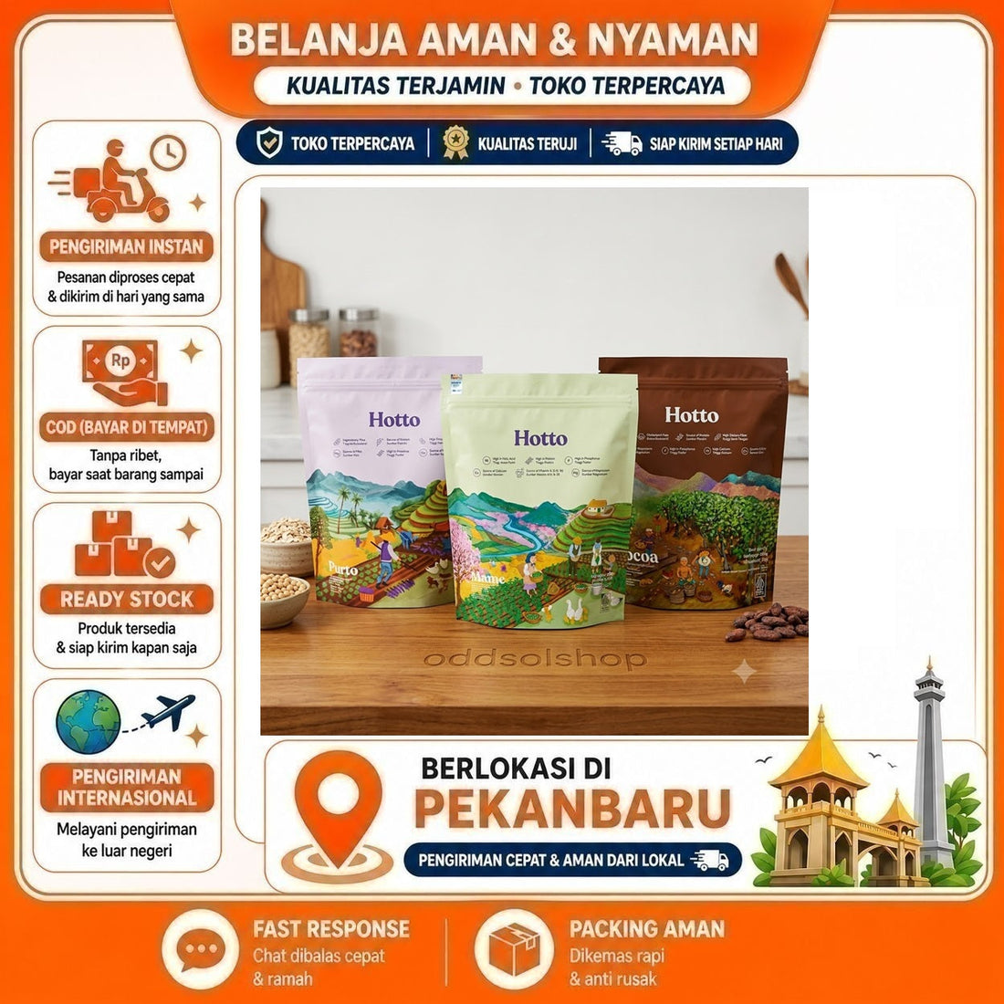 Hotto Mame Multigrain 360 gr, Hotto Cocoa Multigrain 430 gr, Purto Multi-grain 480 gr, Sereal Sehat