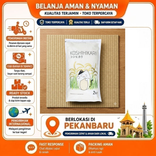 Beras Jepang Koshihikari 2 kg - Lembut, Pulen, Aroma Harum, Kebutuhan Memasak untuk Sushi, Onigiri