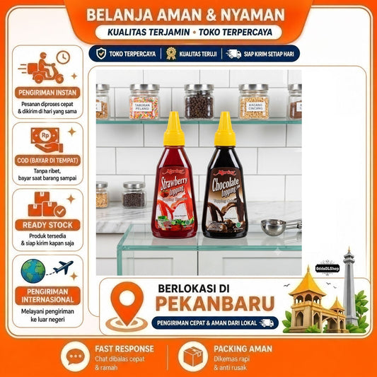 Mariza Topping Rasa Stroberi dan Cokelat 200 gr, Bahan Dekorasi Kue, Cake, Roti, Donat, Dessert Mix