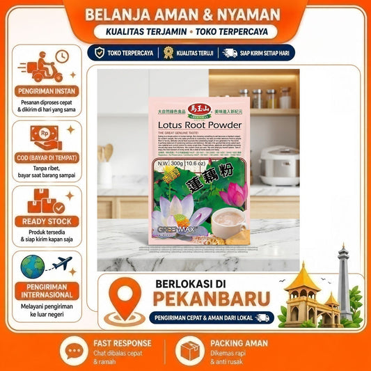 Greenmax Lotus Root Powder 300 gr, Minuman Serbuk Akar Teratai, Green Max Minuman Bubuk Instan Halal