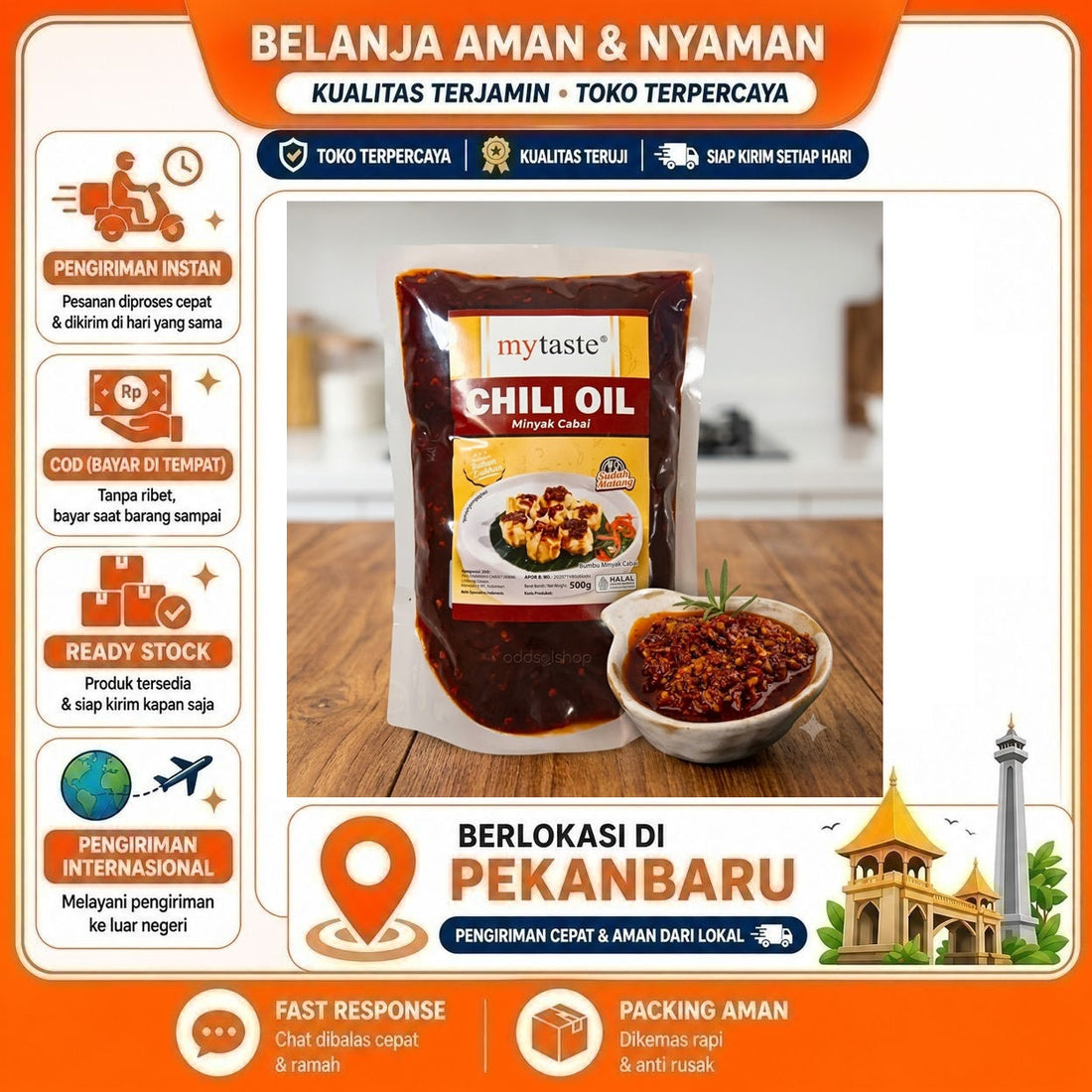 My Taste Chili Oil 500 gr Minyak Cabai, Kebutuhan Memasak, Bumbu Masak Instan, Minyak Cabe Halal COD