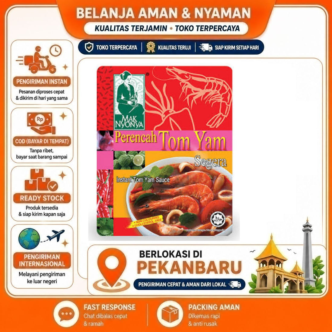 Mak Nyonya Perencah Tom Yam 100 gr Kebutuhan Memasak, Bumbu Masak Instan, Instant Tom Yam Sauce 100g
