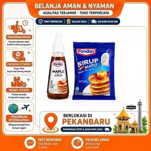 Pondan Sirup Rasa Maple 40ml dan 200ml, Maple Flavoured Syrup, Halal, Bahan Dekorasi Kue, Cake Mix