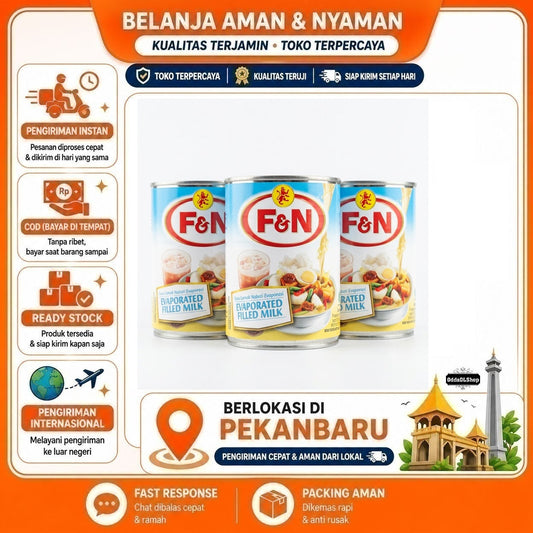 FN Susu Evaporasi 380ml, Krimi dan Lembut untuk Thai Tea, Milk Tea, Teh dan Kopi Susu, Evaporated