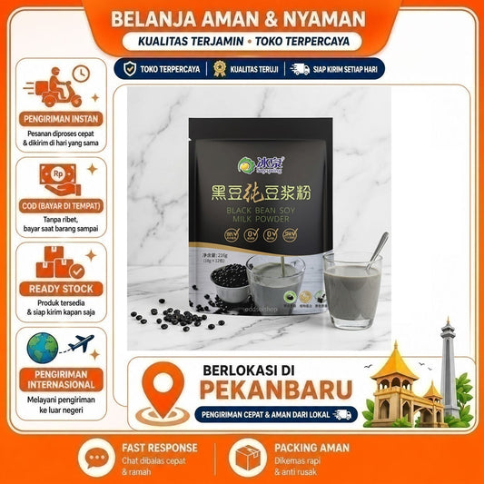 Soyspring Black Bean Soy Milk Powder 12 Sachet, Serbuk Susu Kedelai, Minuman Bubuk Instan Sehat COD