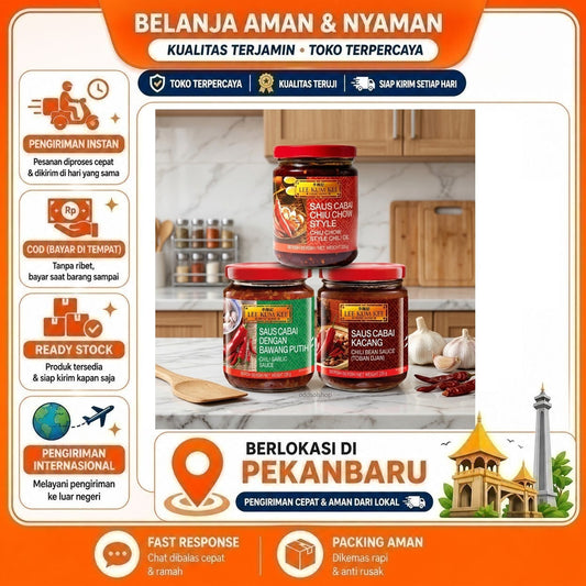 Lee Kum Kee Saus Cabai Kacang, Dengan Bawang Putih, dan Saus Cabai Chiu Chow Style Garlic Chili Bean