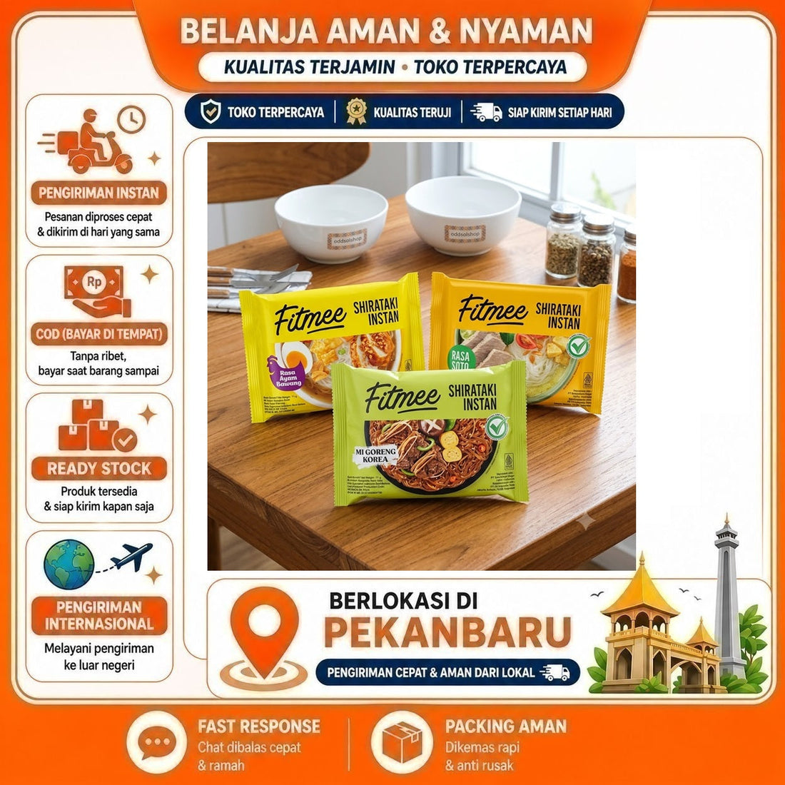 Fitmee Shirataki Instan, Mi Instan Konyaku Kuah Rasa Ayam Bawang, Soto dan Mie Goreng Korea Halal