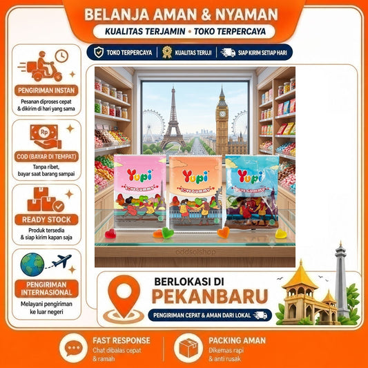 Yupi Love Gummy 80 gr, Permen Lunak Bentuk Hati dengan Aneka Rasa Warna-warni, Rasa Buah Enak Halal