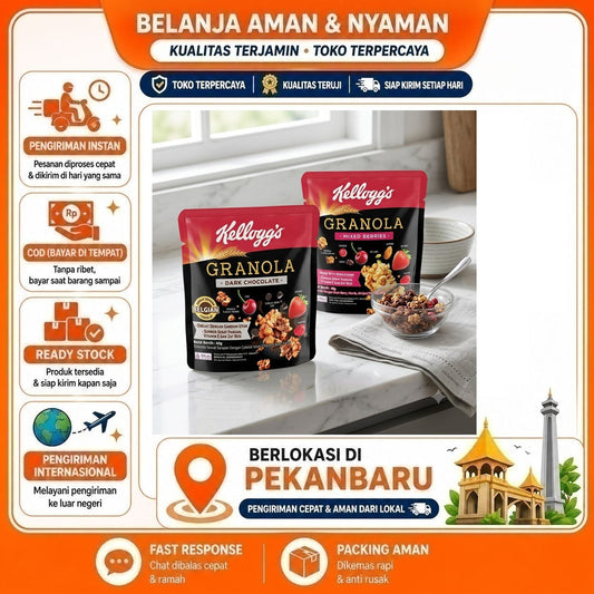 Kellogg's Garnola Dark Chocolate and Mixed Berries 40 gr, Campuran Biji-bijian dan Buah-buahan Sehat
