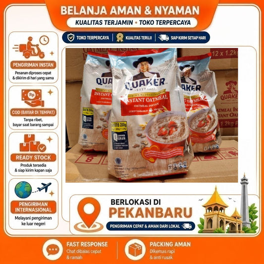 1.2 kg Oatmeal Instan Quaker Merah - Tinggi Serat, Beta Glucan, Mudah Disajikan, Menu Sarapan Sehat