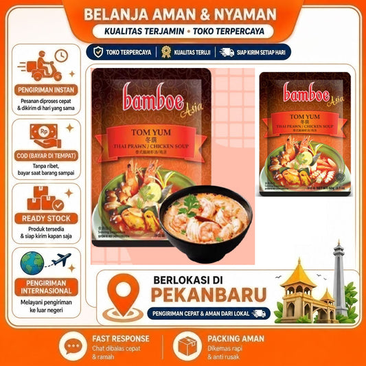 Bumbu Tom Yum Bamboe 60g - Praktis, Halal, Mudah Dikreasikan, Thai Prawn, Chicken Soup Seasoning COD