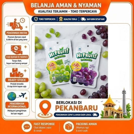 Hi Fruit Snacks 25 gr Green Grape and Purple Grape Fruit Juice, Permen Rasa Anggur Hijau dan Ungu