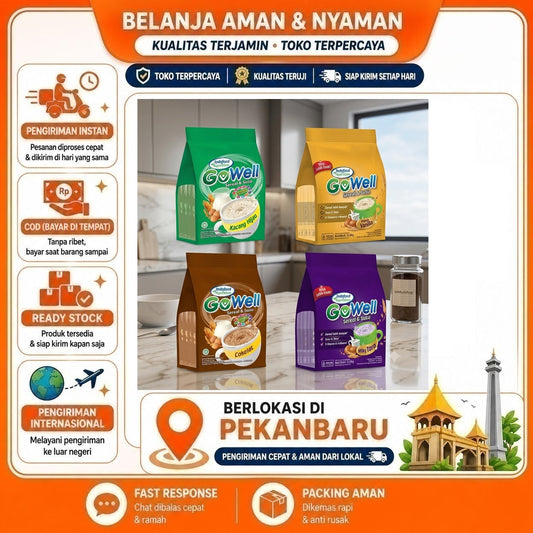Gowell Sereal & Susu 5 Sachet, Rasa Milky Taro, Chocolate, Vanilla, Kacang Hijau, Vanila, Cokelat