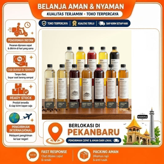 Sirup Minuman DRiPP 760ml - Rasa Alami, Aroma Menawan, 100% Asli, Butterscotch, Karamel, Hazelnut