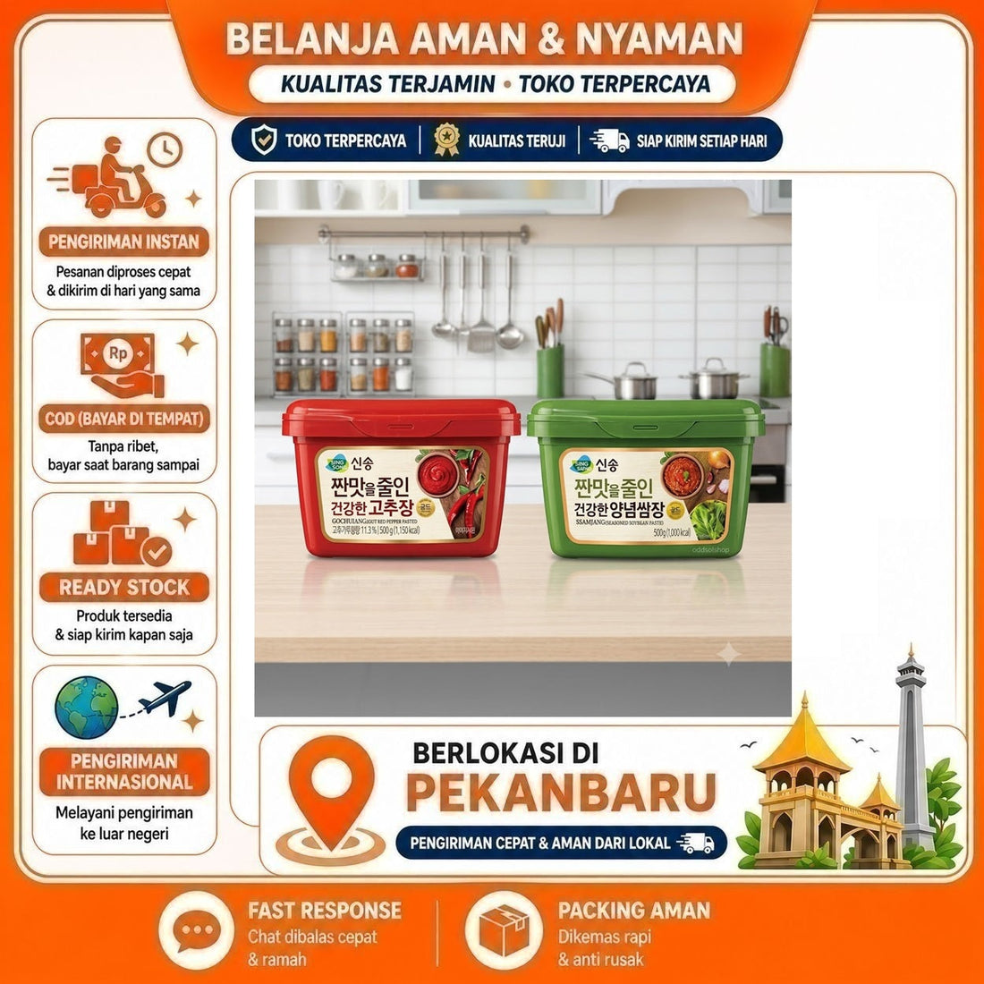 Sing Song SSamjang Seasoned Soybean Paste & Gochujang Not Red Pepper Paste 500 gr Masakan Khas Korea