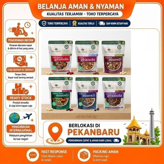 Brookfarm Granola & Muesli 500 gr Rasa Wild Berry, Nutty, Toasted, Gluten Free Granola and Muesli