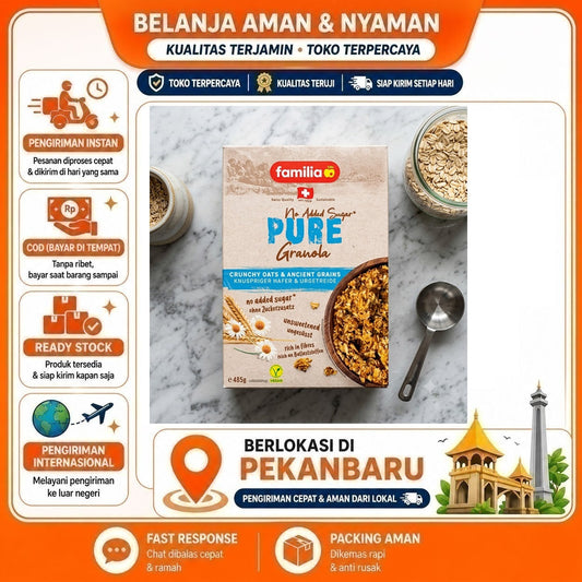 Familia Pure Granola No Added Sugar 485 gr - Crunchy Oats & Ancient Grains Tanpa Gula Tambahan Sehat