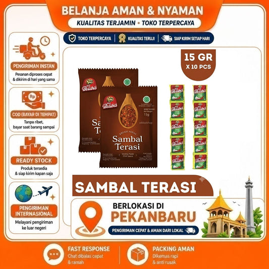 Dua Belibis Sambal Terasi dan Saus Cabe 10 Sachet, Kebutuhan Memasak, Chili Sauce, Bumbu Masak Halal