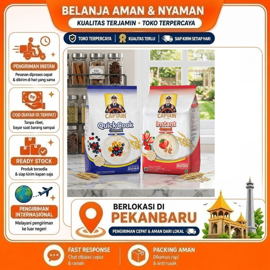Captain Oats Instant Oatmeal & Quick Cook Oatmeal 800 gr - Renyah, Tanpa Pengawet, Nutrisi Lengkap