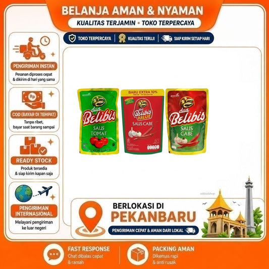 Dua Belibis Value Saus Cabe, Saus Tomat, Chilli Sauce, Tomato Sauce, Ketchup 1 kg, Berkualitas Halal