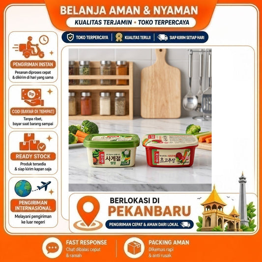 Haechandle Seasoned Soybean Paste Fermented Food & Gochujang Hot Pepper Paste 170 gr Pasta Korea COD