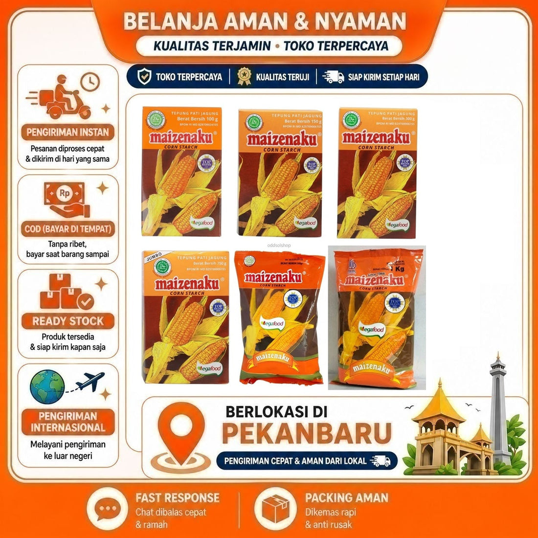 Tepung Pati Jagung Maizenaku, Corn Starch, Serbaguna, 100 gr, 150 gr, 250 gr, 300 gr, 750 gr, 1 kg